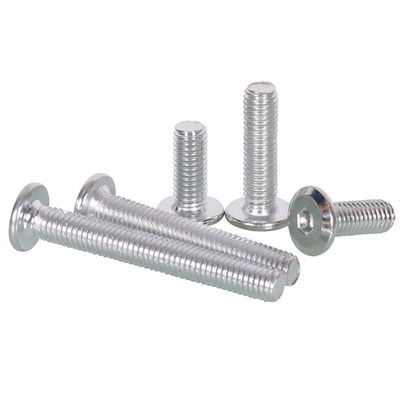 Esempio di vetro in acciaio al carbonio zincato DIN7420 Flat Round Head Hexagon Socket Screw per mobili in legno