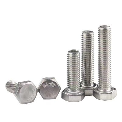 Bolt e dadi di acciaio inossidabile DIN933 SS304 A2-70 M6 M8 M10 M12 M16 per l'industria generale