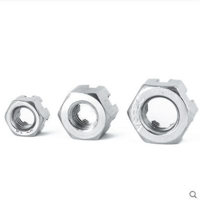 Nocciolo a fessura Din 935 M4 Flange Round Lock Hexagon Slot Castle Nocciolo per la richiesta del cliente
