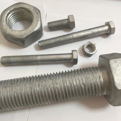DIN Standard Hebei Fastener HDG Hot Dip Galvanized Hex Bolt e Noce con zinco giallo