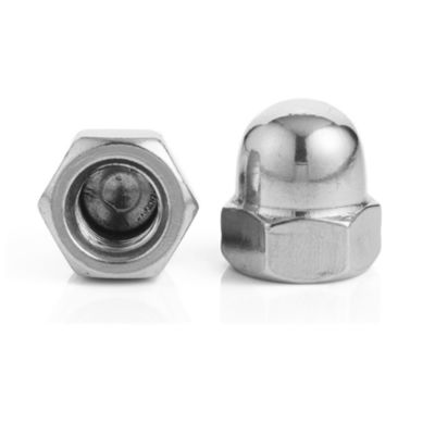 Fornitura diretta DIN1587 Noccioline con cappuccio a cupola esessuale in nichel galvanizzato bianco blu zinco