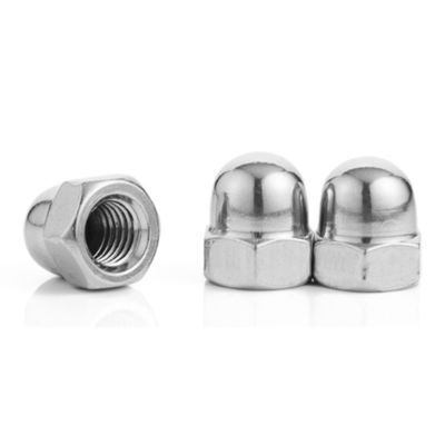 Fornitura diretta DIN1587 Noccioline con cappuccio a cupola esessuale in nichel galvanizzato bianco blu zinco