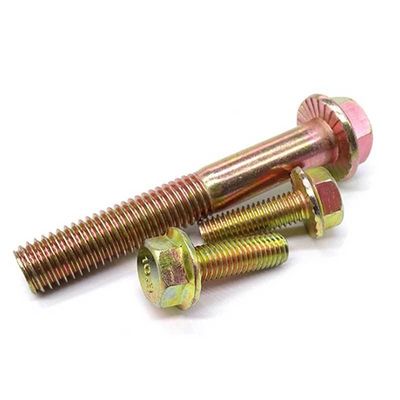 12.9 di grado giallo zinco rivestito DIN6921 Hex Head Flange Bolt M10 M12 M6 per edifici