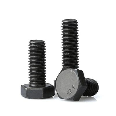 Bollino esessuale in acciaio al carbonio ad alta resistenza DIN931 DIN933 8.8 10.9 12.9 grado con finitura nera