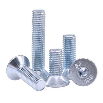 Fabbricazione a mano diretta bianco blu zincato DIN7991 CSK Flat Head Hex Socket Bolt Screw
