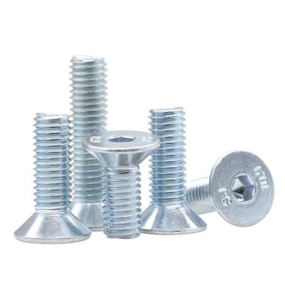 Fabbricazione a mano diretta bianco blu zincato DIN7991 CSK Flat Head Hex Socket Bolt Screw