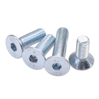 Fabbricazione a mano diretta bianco blu zincato DIN7991 CSK Flat Head Hex Socket Bolt Screw