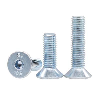 Fabbricazione a mano diretta bianco blu zincato DIN7991 CSK Flat Head Hex Socket Bolt Screw
