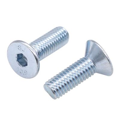 Fabbricazione a mano diretta bianco blu zincato DIN7991 CSK Flat Head Hex Socket Bolt Screw